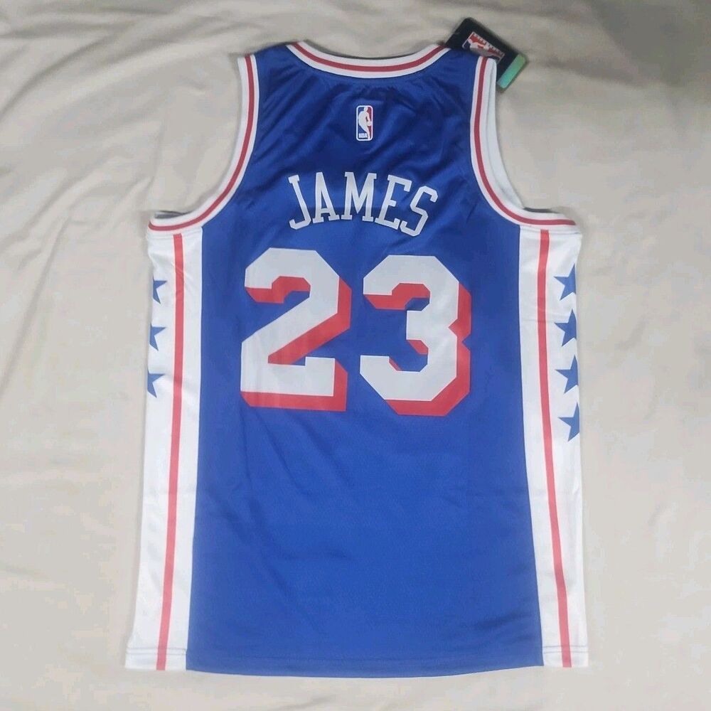 Philadelphia 76ers Lebron James #23 Blue Men's Size 44 Medium